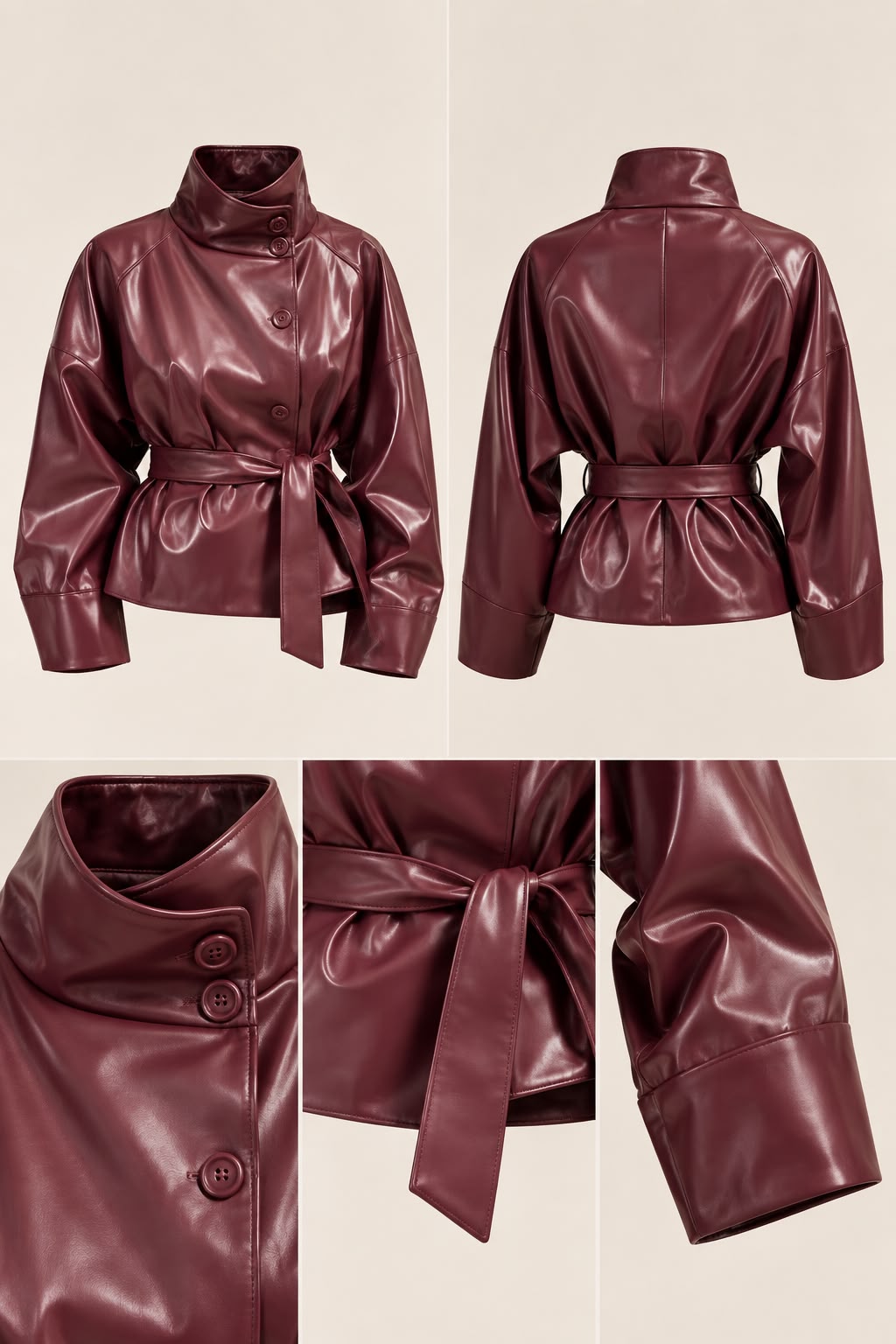 Leather Jacket Burgundy