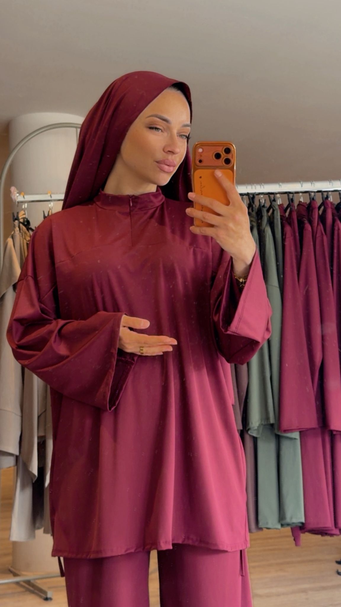 Burkini Zip Bordo